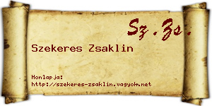 Szekeres Zsaklin névjegykártya